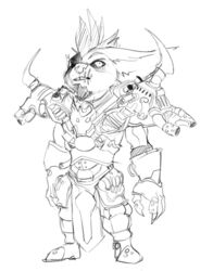  2018 anthro armor big_ears big_head bitter_(bristol) boots bottomwear breastplate bristol chin_tuft chua clothed clothed_anthro clothed_male clothing digital_drawing_(artwork) digital_media_(artwork) ear_tuft eyebrows facial_hair facial_tuft fan_character footwear front_view frown full-length_portrait fully_clothed fully_clothed_anthro fully_clothed_male gloves goatee handwear head_tuft loincloth looking_away male male_anthro mammal mohawk monochrome mouth_scar muscular muscular_anthro muscular_male nose_scar open_frown open_mouth pauldron portrait pseudo_hair rodent round_head short short_anthro short_male simple_background solo standing three-quarter_view tuft white_background wildstar 