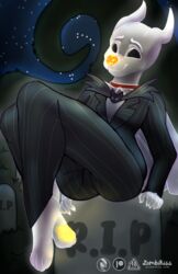  anthro canid canine canis cemetery clothing domestic_dog ghost glowing hi_res jack-o&#039;-lantern jack_skellington male mammal spirit suit text the_nightmare_before_christmas url zero_(nightmare_before_christmas) zombikiss 