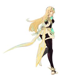  arm_guards ass bare_shoulders black_pantyhose blonde_hair breasts dangle_earrings dress drop_earrings earrings elbow_gloves female gloves jewelry large_breasts lobsterbaby99 long_hair microdress mythra_(massive_melee)_(xenoblade) mythra_(xenoblade) pantyhose swept_bangs thigh_strap tiara very_long_hair white_dress white_gloves xenoblade_chronicles_(series) xenoblade_chronicles_2 yellow_eyes 