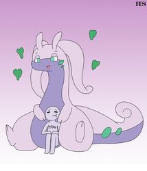  2019 anon dragon duo female generation_6_pokemon goodra heart_symbol hi_res hoodie_stalker human interspecies mammal mythological_creature mythological_scalie mythology nintendo open_mouth open_smile pokemon pokemon_(species) pokephilia scalie simple_background sitting size_difference smile tail thick_tail 