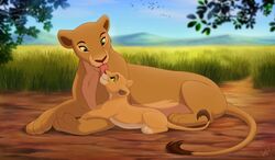  2017 age_difference blue_eyes brown_eyes daughter_(lore) detailed_background digital_media_(artwork) disney duo face_lick felid female feral fur good_parenting grass hi_res kiara_(the_lion_king) lick_kiss licking lion lying mammal mother_(lore) mother_and_child_(lore) mother_and_daughter_(lore) multicolored_body multicolored_fur nala_(the_lion_king) older_female on_front orange_body orange_fur pantherine parent_(lore) parent_and_child_(lore) parent_and_daughter_(lore) personal_grooming plant reallynxgirl savanna smile social_grooming tan_body tan_fur the_lion_king tongue tongue_out two_tone_body two_tone_fur yellow_sclera young young_feral 