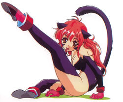  animal_ears breasts cat_ears cat_tail female full_body fur gloves large_breasts leg_up long_hair looking_at_viewer nina_(words_worth) official_art orange_eyes photoshop_(medium) red_hair rin-sin simple_background solo tail tongue tongue_out white_background words_worth 