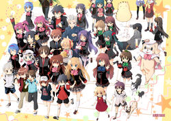  6+boys 6+girls a-chan_senpai angel_beats! animal_costume baseball belka canine character_request charlotte_(anime) commentary_request company_connection crossdressing crossover dog_costume doruji dual_persona everyone extra feline futaki_kanata head_out_of_frame highres inohara_masato kamikita_komari kawagoe_rei key_(company) koshiki_miyuki kud_wafter kurugaya_yuiko lennon little_busters! little_busters!_school_uniform long_hair mascot mask_the_saito miyazawa_kengo multiple_boys multiple_girls nakamura_yukari_(little_busters!) nakamura_yuri naoe_riki natsume_kyousuke natsume_rin nishizono_midori nishizono_mio noumi_kudryavka otosaka_yuu remotaro saigusa_haruka sasasegawa_sasami school_uniform short_hair sleeves_past_wrists strelka tokido_saya tomori_nao topknot watanabe_sakiko 