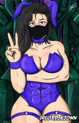  1girls big_breasts black_hair breasts bunnysuit cosplay female female_only fully_clothed long_hair lord_kjonn nimu nimu_(irl) purple_eyes revealing_clothes slave slavegirl solo tagme thick_thighs thighs twitch twitter virtual_youtuber youtube youtube_hispanic youtuber youtuber_girl 