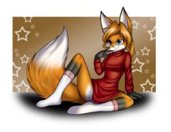  2017 5_fingers alpha_channel amber_(mancoin) anthro biped black_body black_fur black_nose blue_eyes breasts canid canine clothed clothing digital_media_(artwork) eyewear female fingers footwear fox foxyverse front_view fur glasses hair half-closed_eyes heterochromia hi_res humanoid_hands legwear long_hair mammal mancoin multicolored_body multicolored_fur narrowed_eyes nerd orange_body orange_fur panties ponytail red_eyes seductive signature simple_background small_breasts smile socks solo spread_legs spreading sweater teeth topwear underwear white_body white_fur 