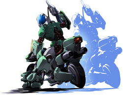  armor assault_visor body_armor dual_persona energy_gun exhaust_pipe exoskeleton gallant_h-90 gloves helmet kikou_souseiki_mospeada lights machinery mecha missile_pod mospeada mospeada_(mecha) motor_vehicle motorcycle nakazaki_tou power_armor ray_gun redesign ride_armor riding robot science_fiction shadow shield shiny solo strap thrusters tire weapon 