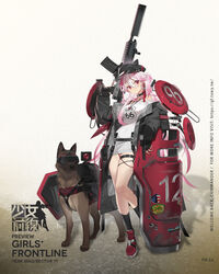  bad_link bahao_diqiu black_choker black_gloves black_jacket black_nails black_socks breasts canine character_name choker closed_mouth colored_shoe_soles commentary_request copyright_name female fingerless_gloves fo-12_(girls&#039;_frontline) fostech_origin_12 full_body girls&#039;_frontline gloves gun hair_between_eyes hair_ornament hairclip highres holding holding_gun holding_shield holding_weapon jacket large_breasts legs long_hair looking_at_viewer nail_polish off-shoulder_shirt off_shoulder official_art open_clothes open_jacket pink_eyes pink_hair promotional_art red_footwear route_66 shield shield_module shirt shoes shotgun simple_background smile sneakers socks solo standing weapon white_shirt 