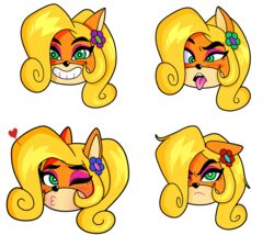  absurd_res accessory activision alpha_channel angry anthro bandicoot blonde_hair blush boleroofbooty coco_bandicoot crash_(series) female flower flower_in_hair fur hair hair_accessory heart_symbol hi_res kissy_face looking_at_viewer mammal marsupial one_eye_closed orange_body orange_fur plant simple_background smile solo tongue tongue_out transparent_background upset wink 