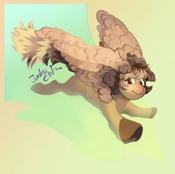  brown_body brown_fur equid equine feathered_wings feathers feral fur hasbro hi_res hybrid junkochi mammal my_little_pony mythological_creature mythological_equine mythology pegasus quadruped tail wings 