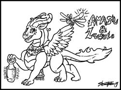  activision amasu antennae_(anatomy) arthropod black_border border dragon dragonfly dragonling duo eyelashes feathers female feral hi_res horn insects lamp lantern line_art male male/female mane monochrome mythological_creature mythological_scalie mythology scalie scarf skianous smile spyro_the_dragon tail wings young 