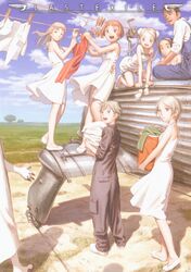  3boys 5girls absurdres alister_agrew alvis_hamilton claus_valca dio_eraclea dunya_scheer highres last_exile lavie_head mullin_shetland multiple_boys multiple_girls outdoors sky tatiana_wisla 