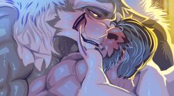  angry anthro barazoku beard blush canid canine capcom claws darkstalkers duo facial_hair fangs finger_claws forced fur hair hairy helpless hi_res holding_head hug hugging_another human jon_talbain looking_at_another looking_pleasured male male/male mammal mature_anthro multicolored_body multicolored_fur muscular muscular_anthro muscular_male mythological_canine mythological_creature mythology ocxcanon pinumontbalou possessive smile smiling_at_another smiling_at_partner teeth two_tone_body two_tone_fur werecanid werecanine werecreature werewolf 