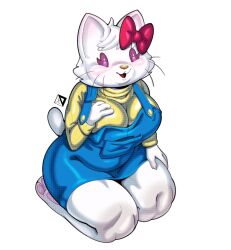  2025 accessory aged_up alpha_channel anthro bangs barefoot belly big_breasts blush bow_ribbon breasts clothed clothing curvy_figure digital_drawing_(artwork) digital_media_(artwork) domestic_cat doomsday_anthro feet felid feline felis female female_anthro fur hair hair_accessory hair_ribbon hairbow hand_on_breast hello_kitty_(character) hello_kitty_(series) hi_res kneeling mammal overalls overweight paws purple_eyes ribbons sanrio seiza simple_background sitting smile solo splooshiidood sweater tail thick_thighs tight_clothing topwear transparent_background voluptuous white_body white_fur white_hair wide_hips 