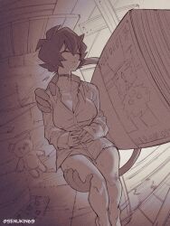  absurdres animate_object banknote breasts carrying cleavage closed_eyes female highres medium_breasts money monochrome original princess_carry senukin shirt short_hair sleeping 