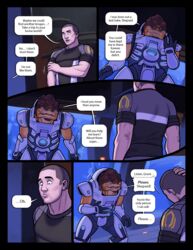  2boys alien armor begging comic drunk english_text gay human krogan looking_at_partner male male/male male_only mass_effect meesh nervous rite_of_assage shepard soldier tagme text thrusting uncomfortable yaoi 