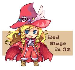  blonde_hair blue_eyes character_name chibi commentary_request doctor_magus doctor_magus_4 female final_fantasy final_fantasy_iii hat lowres oerba_yun_fang pote_(ptkan) red_mage_(final_fantasy) sekaiju_no_meikyuu sekaiju_no_meikyuu_2 solo 