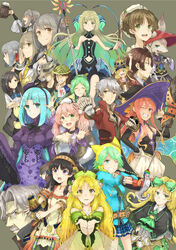  6+boys 6+girls :/ :d :t ;d ^_^ absurdres adjusting_eyewear ahoge animal_hat antennae aqua_eyes aqua_hair atelier_(series) atelier_ayesha atelier_escha_&amp;_logy atelier_shallie ayesha_altugle bare_shoulders beer_mug bell black_gloves black_hair blonde_hair blue_eyes blush bow braid breasts broom brown_eyes brown_hair brown_shorts capelet cat_hat choker cleavage clenched_hand clenched_teeth clone_(atelier) closed_eyes closed_mouth clothing_cutout collarbone commentary_request corset crossed_arms cup cupping_hands detached_sleeves dress eating escha_malier eyebrows facial_hair fingerless_gloves flameu_(atelier) floral_print frilled_sleeves frills fur_collar glasses gloves goatee green_bow green_dress green_eyes green_hair grey_gloves grey_hair grin hair_between_eyes hairband hairbow hand_on_headwear hand_on_own_cheek hand_on_own_chin hand_on_own_face hand_on_own_hip harry_olson hat head_tilt headdress heart highres holding holding_cup holding_staff homura_(atelier) horns index_finger_raised jacket jewelry katla_larchica keithgrif_hazeldine light_green_hair linca_(atelier) linca_(eighth)_(atelier) linca_(first)_(atelier) linca_(seventh)_(atelier) linca_(third)_(atelier) logix_ficsario long_hair looking_at_another looking_at_viewer marion_quinn medium_breasts miruca_crotze monocle moustache mug multicolored_hair multiple_boys multiple_girls navel navel_cutout necklace nio_altugle odelia_(atelier) one_eye_closed open_mouth ota_tamashi outstretched_arm outstretched_arms own_hands_together pink_hair plaid plaid_skirt pleated_skirt profile purple_eyes reyfer_luckberry rimless_eyewear shallistera_(atelier) shallotte_elminus short_hair shorts skirt sleeves_past_wrists small_breasts smile solle_grumman staff tail teeth v-shaped_eyebrows very_long_hair wide_sleeves wilbell_voll-ersleid winding_key wings witch witch_hat yellow_eyes 