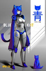  :3 ambiguous_gender animal_humanoid bangs biped black_sclera blue_body blue_fur blue_hair blue_kat_(psyk323) breasts cat_humanoid doll_joints domestic_cat duo english_text felid felid_humanoid feline feline_humanoid felis female feral front_view fur hair hi_res humanoid japanese_text long_tail machine mammal mammal_humanoid markings non-mammal_breasts orange_eyes pseudo_clothing pseudo_hair psyk323 robot short_hair signature smile standing tail text text_markings translated yellow_eyes 