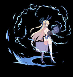  animal_ears ass bare_shoulders black_background blonde_hair blue_archive blue_bow blue_eyes blue_footwear blue_hair blue_hairband blue_halo blue_leotard bow braid clenched_hand closed_mouth commentary_request electricity fake_animal_ears female full_body hairband hairbow halo headset high_heels highres holding leotard long_hair multicolored_hair official_alternate_costume playboy_bunny power_fist rabbit_ears rabbit_tail shoes simple_background solo standing strapless strapless_leotard streaked_hair suitcase synn032 tail thighhighs toki_(blue_archive) toki_(bunny)_(blue_archive) very_long_hair white_thighhighs wrist_cuffs 