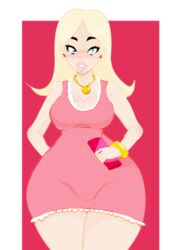  american_dad! blonde_hair blue_eyes blush bracelet breasts earrings eyebrows eyelashes female francine_smith jewelry necklace red_earrings solo wide_hips 