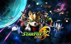  4boys aircraft airplane arwing blue_eyes copyright_name explosion falco_lombardi fox_mccloud furry furry_male green_eyes hat headset highres jacket laser looking_at_viewer male_focus mecha multiple_boys nintendo official_art official_wallpaper peppy_hare planet red_eyes robot scouter slippy_toad space spacecraft star_fox star_fox_zero wolfen 