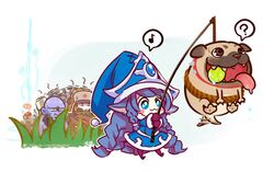  :3 ? aa2233a alternate_costume animal_collar balaclava ball bear bear_cavalry_sejuani blue_eyes blue_hair blue_hat blue_skin blue_skirt blush_stickers braid brown_eyes chibi chinese_commentary collar colored_skin commentary_request eighth_note facial_hair fishing_rod hat kog&#039;maw league_of_legends long_hair lulu_(league_of_legends) musical_note open_mouth parody patreon_username pug&#039;maw ryze saliva sejuani skirt speech_bubble spoken_musical_note standing sweatdrop tail tail_wagging tennis_ball tongue tongue_out ward_(league_of_legends) winter_wonder_lulu yordle 