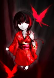  black_hair bug butterfly fatal_frame fatal_frame_2 insects japanese_clothes kimono rattle short_hair solo spirit tachibana_chitose vader_(n.r.t.a.) 