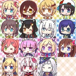  &gt;_o 6+girls :3 :p a-chan_(hololive) ahoge akai_haato akai_haato_(1st_costume) aki_rosenthal aki_rosenthal_(1st_costume) anchor_symbol animal_ear_fluff animal_ears annotated backwards_hat bat_hair_ornament bell black_hair blonde_hair blue_eyes blue_hair blunt_bangs blush braid brown_hair cherry_blossoms chibi closed_eyes commentary_request detached_hair flower flower_brooch fox_ears glasses green_eyes hair_bun hair_ornament hairclip hat heart highres hololive horns long_hair mask medium_hair minato_aqua minato_aqua_(1st_costume) multiple_girls murasaki_shion murasaki_shion_(1st_costume) nakiri_ayame nakiri_ayame_(1st_costume) natsuiro_matsuri necktie nontraditional_miko oerba_yun_fang one_eye_closed one_side_up oni_mask ookami_mio ookami_mio_(1st_costume) oozora_subaru oozora_subaru_(1st_costume) open_mouth pink_hair pointy_ears roboco-san roboco-san_(1st_costume) sakura_miko sakura_miko_(old_design) shirakami_fubuki shirakami_fubuki_(1st_costume) side_ponytail single_hair_bun skin_fang smile star_(symbol) tied_hair tokino_sora tokino_sora_(1st_costume) tongue tongue_out tsukimiya_yuuko twintails upper_body virtual_youtuber white_hair wings witch_hat wolf_ears yellow_eyes yozora_mel yozora_mel_(1st_costume) yuzuki_choco yuzuki_choco_(1st_costume) 