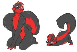 2010 anthro chibi male mammal mephitid simple_background skunk solo tail trashdogeking white_background zael