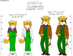 a_fox_in_space anthro canid canine duo english_text fox fox_mccloud fredryk_phox hi_res james_mccloud male mammal model_sheet nintendo paintchat simple_background star_fox tail text white_background