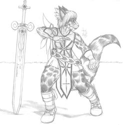 angel anthro arche_kruz claymore clothing dress felid female graphite_(artwork) greyscale hi_res hybrid leopard mammal monochrome muscular muscular_anthro muscular_female pantherine pencil_(artwork) simple_background solo tail templar traditional_media_(artwork) white_background wings