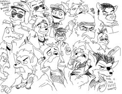 a_fox_in_space andross anthro arwing bill_grey canid canine canis crocodile crocodilian crocodylid falco_lombardi female fox fox_mccloud fredryk_phox general_pepper group heart_symbol james_mccloud katt_monroe leon_powalski lizard male mammal monochrome nintendo paintchat panther_caroso peppy_hare reptile scalie slippy_toad star_fox wolf wolf_o&#039;donnell