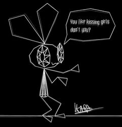  2023 anthro big_eyes black_and_white black_background boy_kisser_(meme) clothed clothing dancing dialogue digital_media_(artwork) dress english_text female floppy_ears ikarapopsicle lagomorph leporid mammal meme monochrome on_model rabbit signature simple_background solo speech_bubble standing stick_arms stick_calves stick_legs stick_limbs stick_thighs talking_to_viewer text thin_calves thin_legs thin_thighs vib-ribbon vibri 