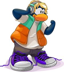  absurd_res alpha_channel avian bird blonde_hair blue_body blue_clothing blue_topwear blue_vest bottomwear clothed clothing club_penguin electronics footwear full-length_portrait grey_bottomwear grey_clothing grey_pants hair headphones hi_res looking_aside male official_art open_clothing open_topwear open_vest orange_clothing orange_topwear orange_vest pants penguin portrait purple_clothing purple_footwear shirt shoes short_hair short_sleeves solo toony topwear two_tone_vest unknown_artist vest white_clothing white_shirt white_topwear 