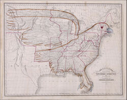  1833 19th_century abraham_hart accipitrid accipitriform alabama ambiguous_gender ancient_art atlantic_ocean avian avian_feet biped bird canada claws dated delaware eagle edward_l._carey english_text feathered_wings feathers feet feral formal_art full-length_portrait georgia_(state) great_lakes hi_res historical illinois indiana_(state) kentucky line_art louisiana maine map maryland massachusetts mexico mississippi missouri new_hampshire new_york north_carolina ohio pink_eyes portrait pupils rhode_island sea side_view simple_background solo south_carolina spread_wings tail tail_feathers talons tennessee text toes traditional_media_(artwork) united_states_of_america vermont virginia_(state) water white_background wings 