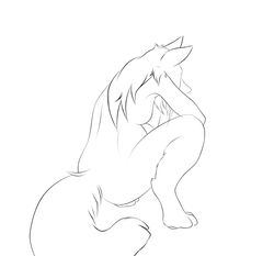 anthro belly big_belly black_and_white canid canine canis crouching domestic_dog female german_shepherd herding_dog labor line_art looking_away mammal monochrome muffle pastoral_dog paws pregnant simple_background solo tail unfinished white_background wolf