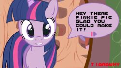 animated dialogue duo earth_pony english_text equid equine female feral friendship_is_magic hair hasbro horn horse mammal multicolored_hair my_little_pony mythological_creature mythological_equine mythology pink_hair pinkie_pie_(mlp) pony purple_eyes purple_hair short_playtime smile tail text tiarawhy twilight_sparkle_(mlp) two_tone_hair unfinished unicorn