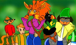 5:3 adam_lyon anthro ape atelid avian bird breasts cartoon_network female giraffe giraffid gorilla group haplorhine hi_res horn human ingrid_giraffe jake_spidermonkey keel-billed_toucan lupe_toucan male mammal monkey my_gym_partner&#039;s_a_monkey new_world_monkey open_mouth ossicone primate python ramphastos reptile scalie slips_python snake spider_monkey tail toucan unknown_artist windsor_gorilla