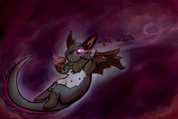 ambiguous_gender bat chibi feathers_(artist) feral flying group magic mammal membrane_(anatomy) membranous_wings shade_vasmir tail wings