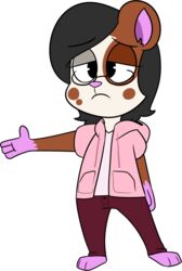  2017 3_toes 4_fingers alpha_channel anthro barefoot biped black_eyebrows black_eyewear black_glasses black_hair bottomwear brown_body brown_ears brown_fur brown_markings brown_spots chokovit_(artist) clothed clothed_anthro clothed_female clothing colored cricetid digital_drawing_(artwork) digital_media_(artwork) drawstring eyebrow_through_hair eyebrows eyelashes eyewear feet female female_anthro fingers front_view full-length_portrait fur glasses gloves_(marking) hair hamster hi_res hoodie leg_markings lolicon mammal markings mottled pants piebald pink_clothing pink_feet pink_hands pink_hoodie pink_inner_ear pink_nose pink_topwear portrait red_bottomwear red_clothing red_pants rodent round_glasses ruby_(chokovit) simple_background socks_(marking) solo spots spotted_body spotted_fur standing toes topwear translucent translucent_hair transparent_background white_body white_fur young 