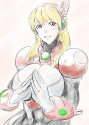  1girls alia android big_breasts blonde_female blonde_hair blue_eyes female mega_man mega_man_x mega_man_x_dive robot_girl tagme tk 