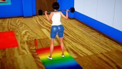  1girls animated ass big_ass clothed dat_ass elsharkodiablo female gym gym_clothing large_ass large_breasts lgbt_pride_colors squatting tagme thick_ass thin_arms thin_legs video weighted_squats weightlifting wide_hips workout_clothes yuta_teruta 