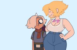  adventure_time age_difference anthro aunt_(lore) aunt_and_nephew_(lore) bear big_breasts bottomwear breasts bronwyn_(adventure_time) canid canine canis cartoon_network chest_tattoo clothing curvy_figure denim denim_bottomwear denim_clothing domestic_dog duo female fionna_the_human_girl hi_res hourglass_figure hourglass_figured_female human hybrid inker_comics jeans larger_female male male/female mammal nephew_(lore) older_female pants pup_(adventure_time) rainicorn rule_63 shirt size_difference smile smiling_at_another tank_top tattoo topwear younger_male 