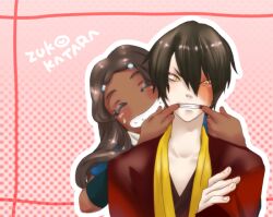  avatar:_the_last_airbender blush couple dark_skin katara kiru_(kiki_ru) nickelodeon pixiv_thumbnail resized smile zuko 