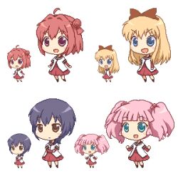  4girls ahoge akaza_akari animated animated_png blonde_hair blue_eyes bow brown_eyes commentary_request dress funami_yui hair_bobbles hair_ornament hairbow invisible long_hair multiple_girls nanamori_school_uniform non-repeating_animation pink_hair pixel_art purple_eyes red_hair sailor_dress school_uniform serafuku short_hair short_twintails toshinou_kyouko twintails uncoco yoshikawa_chinatsu yuru_yuri 