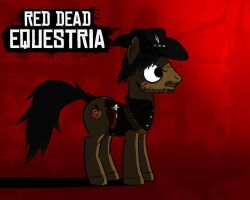  5:4 clothing equid equine friendship_is_magic gun hasbro hat headgear headwear horse john_marston male mammal my_little_pony pony ranged_weapon red_dead_(series) rockstar_games topwear unknown_artist vest weapon 