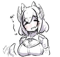  :d afterimage animal_ear_fluff animal_ears azur_lane blush breasts collared_shirt commentary_request cropped_torso cross dog_ears dog_girl dog_tail drooling female greyscale hair_between_eyes headgear heart iron_cross large_breasts monochrome open_mouth roon_(azur_lane) saliva sharp_teeth shirt simple_background smile solo tail tail_raised tail_wagging teeth translation_request u-non_(annon&#039;an) upper_body white_background 