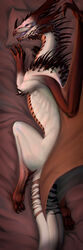  1:3 absurd_res claws dakimakura dakimakura_design digital_media_(artwork) dragon elurax feral hi_res horn looking_at_viewer lying male mythological_creature mythological_scalie mythology scales scalie solo tail veoros 