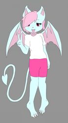  3_toes absurd_res bat blue_body digital_media_(artwork) feet femboy hi_res lambirn mammal pink_eyes solo terry_bat toes tongue tongue_out wings 