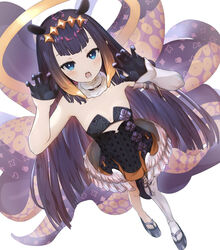  angel dress hololive hololive_english ninomae_ina&#039;nis no_bra sheiou tagme tentacle thighhighs wings 